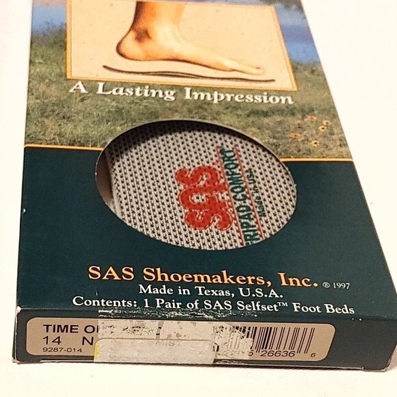 SAS Selfset Foot Bed Men's Size 14 Time Out Aero MIST BNIP - Picture 3 of 3